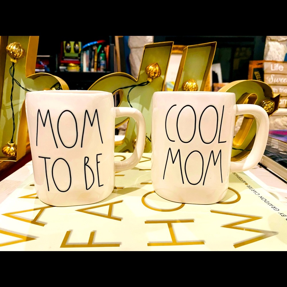 Rae Dunn Cool Mom & Mom to be coffee mugs